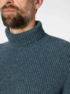 Maglificio GRP Herrenpullover Melangegarn Petrol Discount
