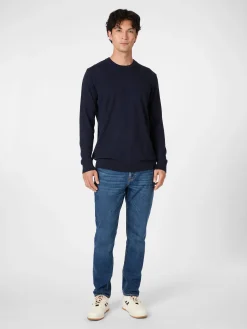 Knowledge Cotton Apparel Herrenpullover Merinowolle Navy Sale