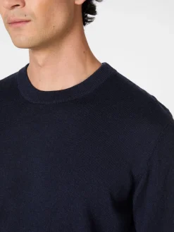 Knowledge Cotton Apparel Herrenpullover Merinowolle Navy Sale