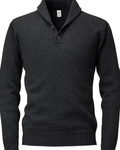 Maglificio GRP Herrenpullover Schalkragen Anthrazit