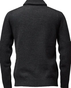 Maglificio GRP Herrenpullover Schalkragen Anthrazit