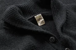 Maglificio GRP Herrenpullover Schalkragen Anthrazit