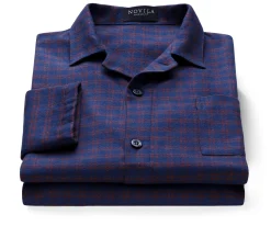 Novila Herrenpyjama Flanell gemustert Blau Best