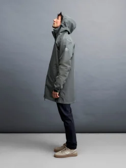 Ecoalf Herren-Regenparka ungefüttert Oliv Discount