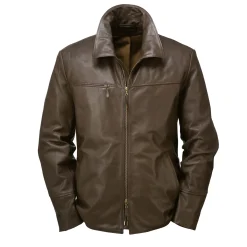 Hack Lederware Herren-Rindlederjacke Dunkelbraun Outlet