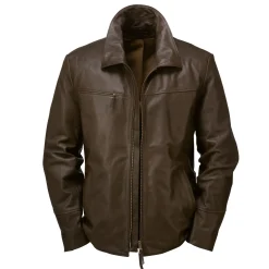 Hack Lederware Herren-Rindlederjacke Dunkelbraun Outlet