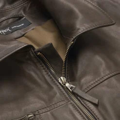 Hack Lederware Herren-Rindlederjacke Dunkelbraun Outlet