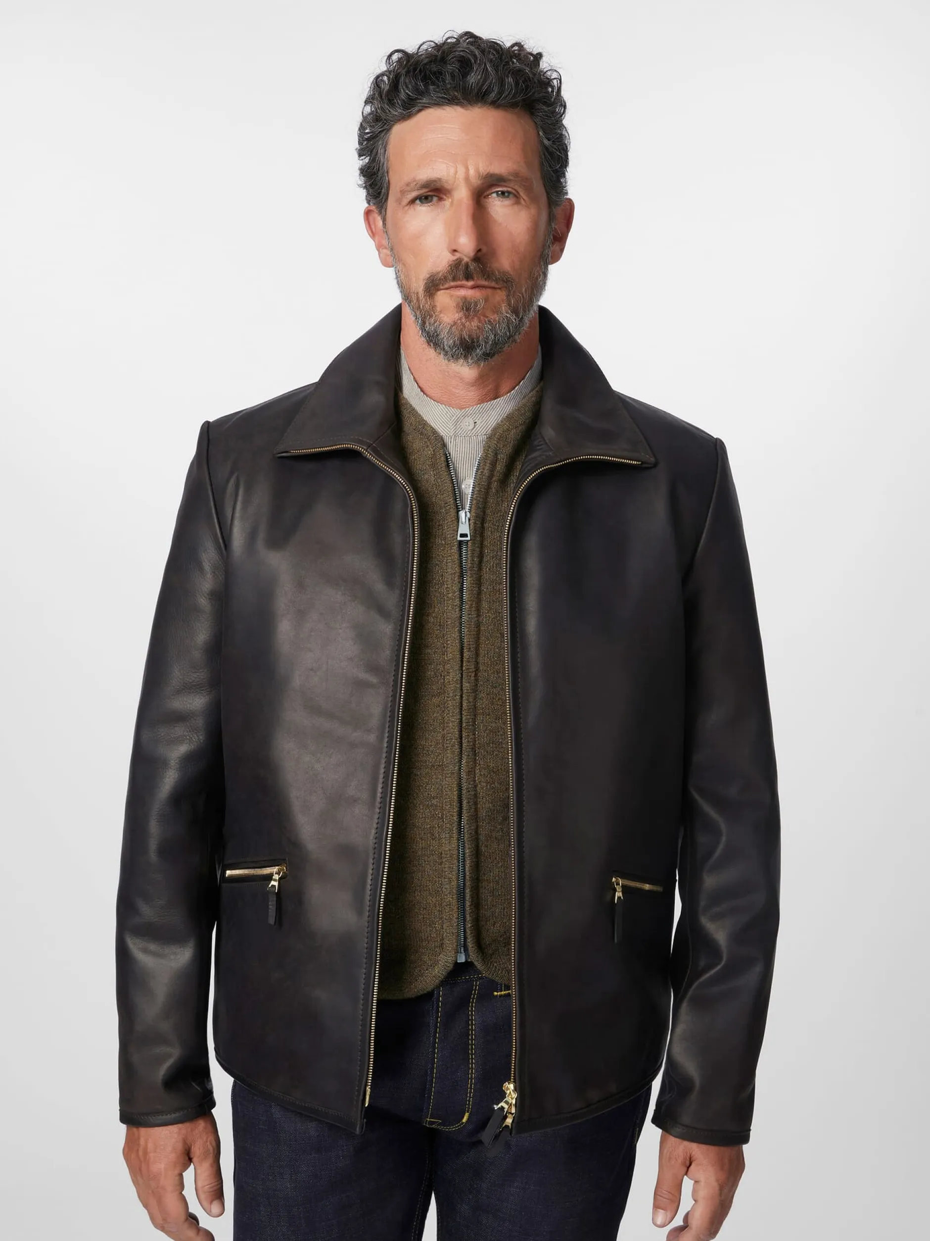 Hack Lederware Herren-Roadsterjacke Pferdeleder Clearance