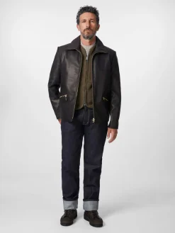 Hack Lederware Herren-Roadsterjacke Pferdeleder Clearance