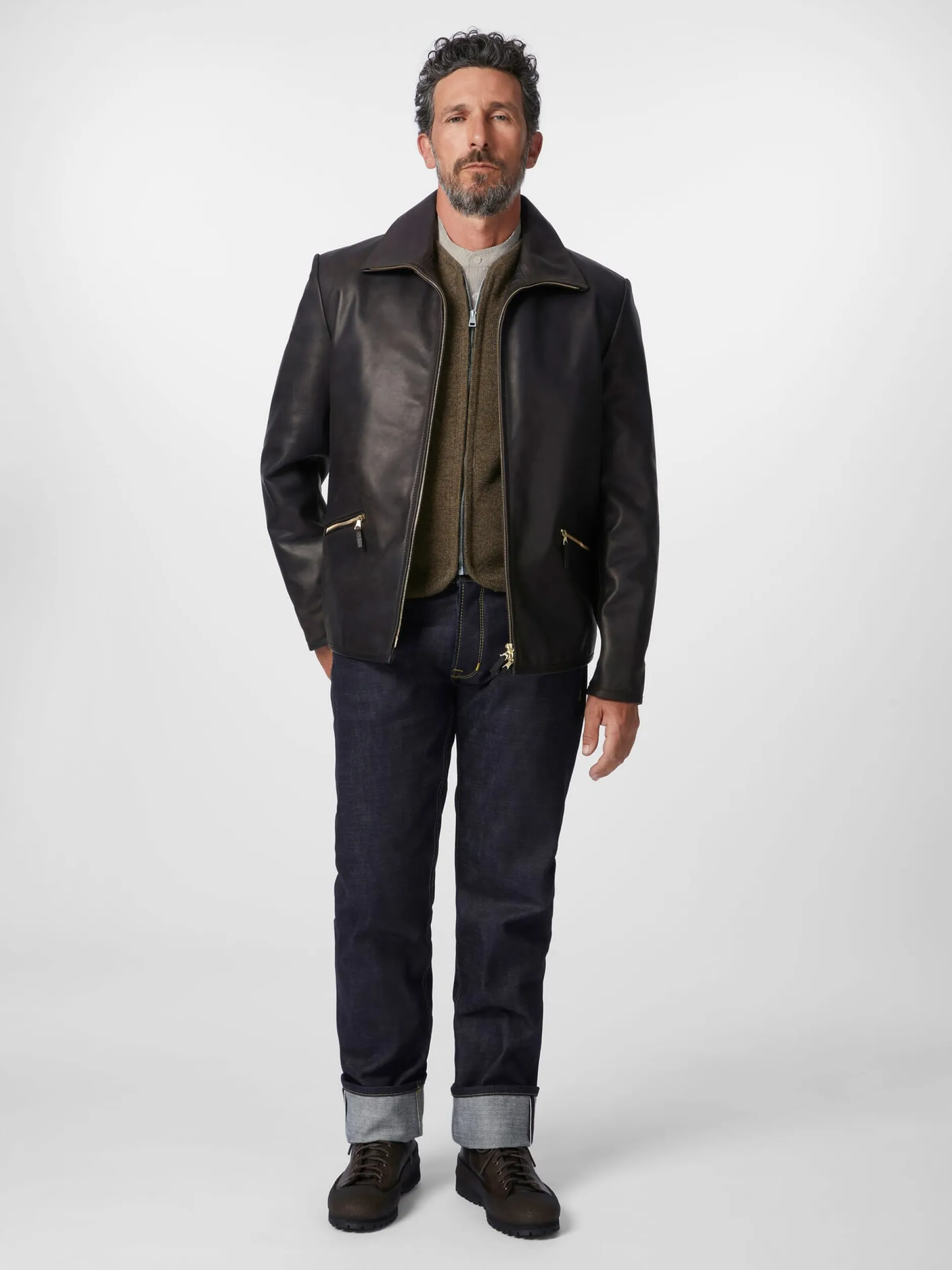 Hack Lederware Herren-Roadsterjacke Pferdeleder Clearance