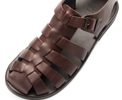 Zeha Herrensandale Leder Dunkelbraun Hot