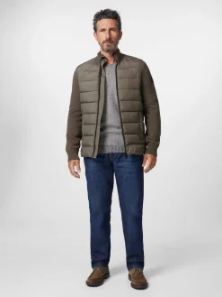 Ecoalf Herren-Stepp-Strickjacke Oliv Clearance