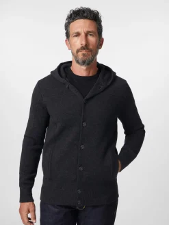 Maglificio GRP Herrenstrickjacke mit Kapuze Dunkelgrau Online