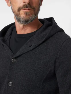 Maglificio GRP Herrenstrickjacke mit Kapuze Dunkelgrau Online