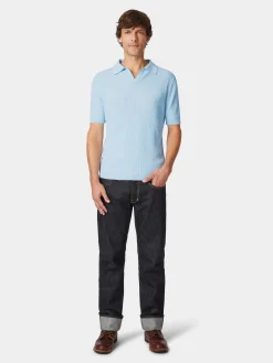 Seldom Herren-Strickpolo Hellblau Online