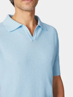 Seldom Herren-Strickpolo Hellblau Online