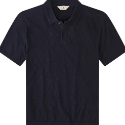 Blue de Gênes Herren-Strickpolo Navy Outlet