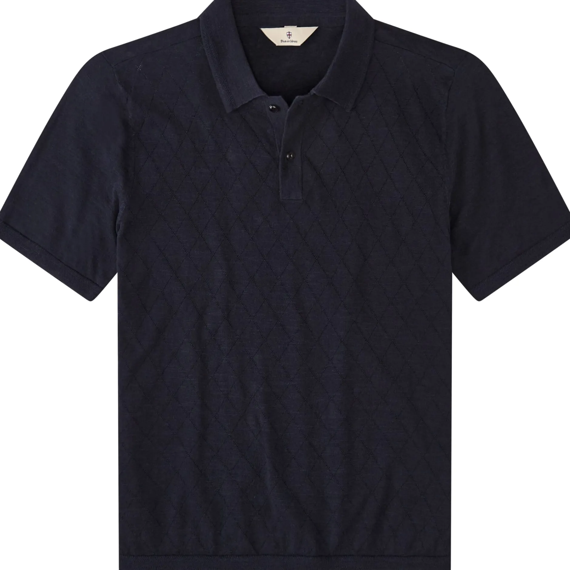 Blue de Gênes Herren-Strickpolo Navy Outlet