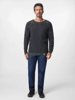 Seldom Herren-Strickpullover meliert Dunkelblau New