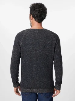 Seldom Herren-Strickpullover meliert Dunkelblau New