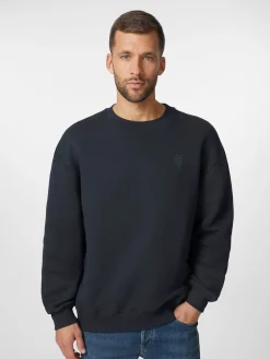Knowledge Cotton Apparel Herren-Sweatshirt Dunkelblau Sale