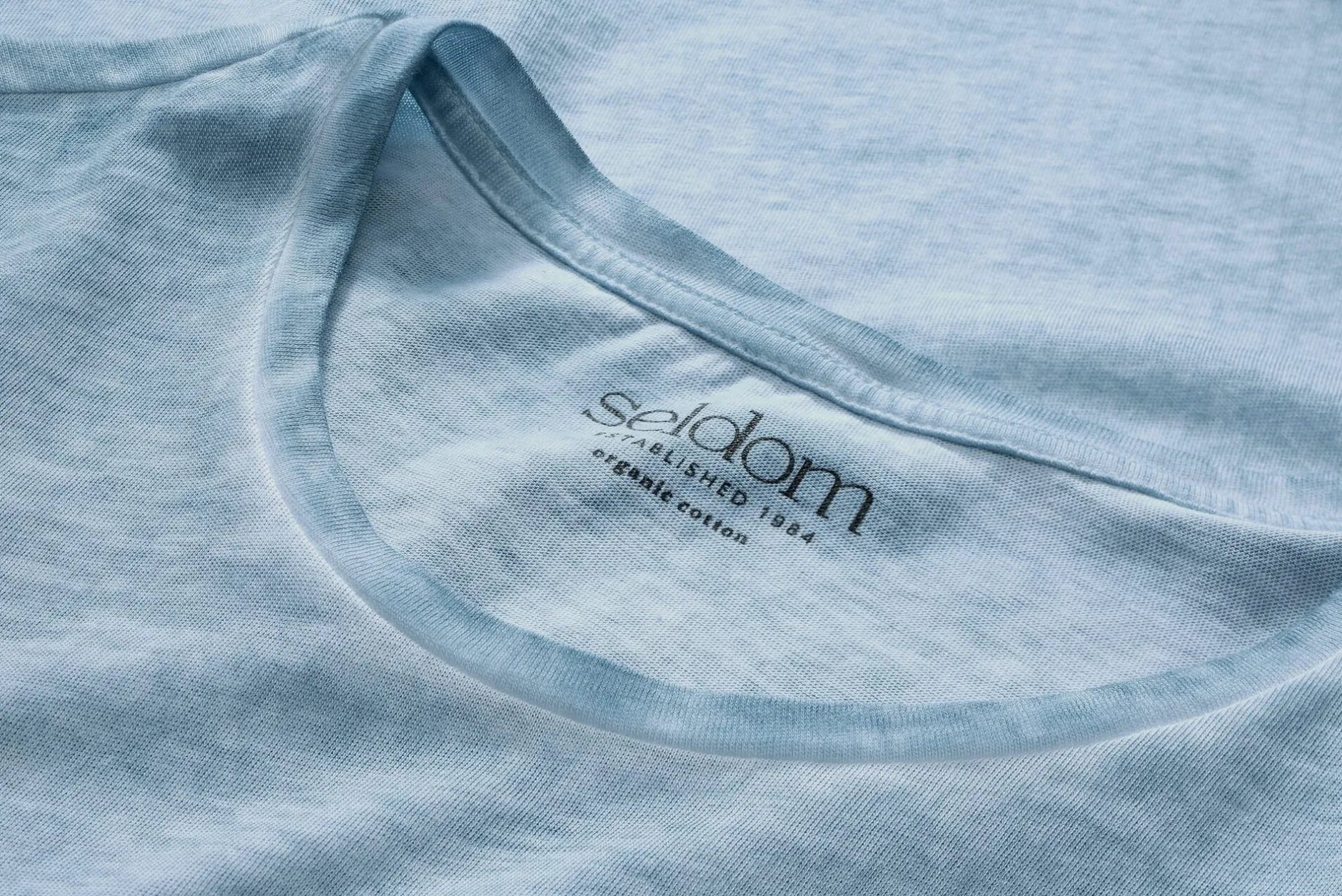 Seldom Herren-T-Shirt Crew Neck Hellblau Online