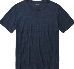Knowledge Cotton Apparel Herren-T-Shirt Leinen Navy Outlet