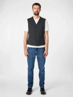 Hannes Roether Herrenweste Strukturstreifen Anthrazit Clearance