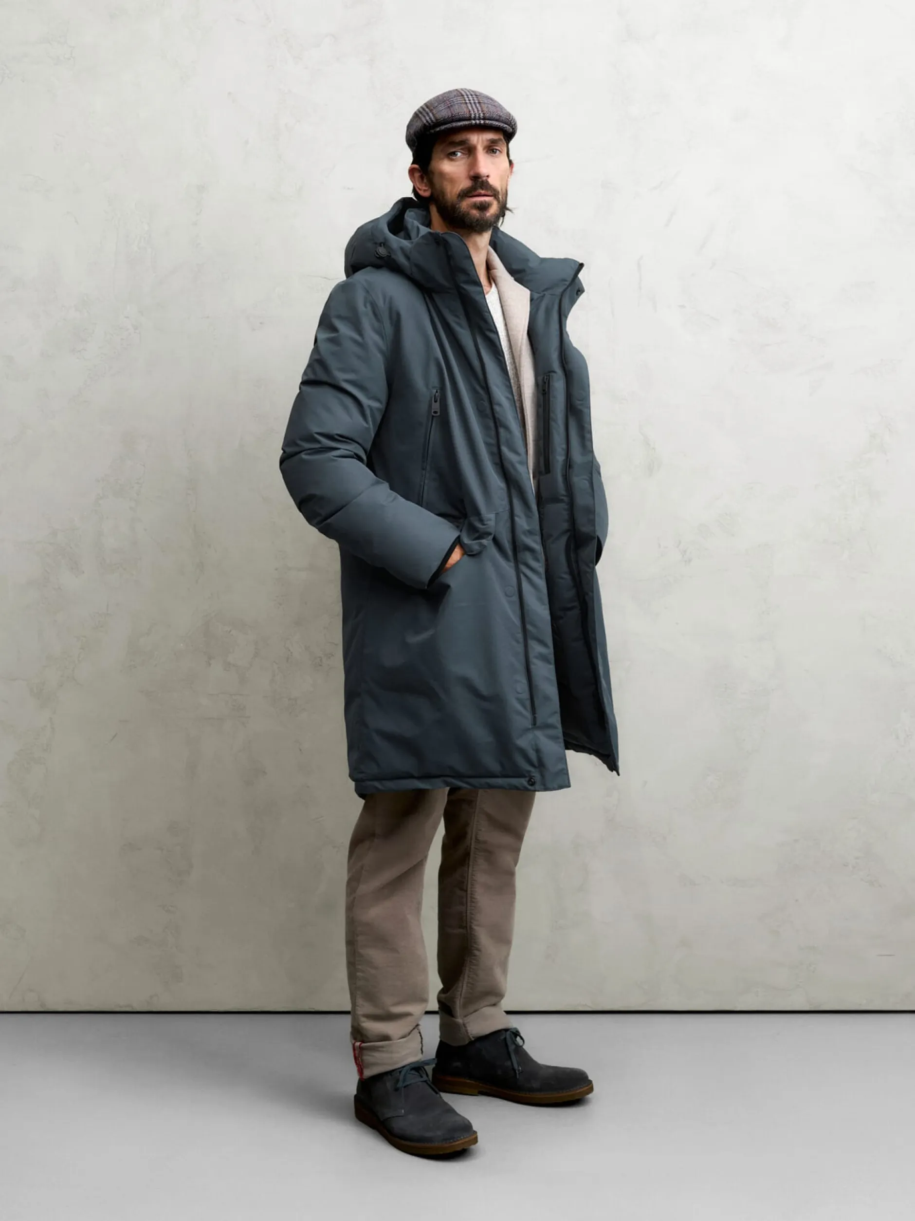 Ecoalf Herren-Winterparka Mittelblau