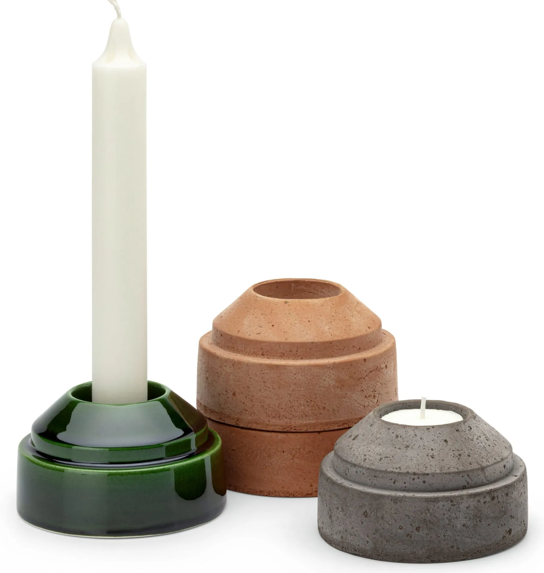 Bergs Potter Hoff Terrakotta-Kerzenhalter stapelbar Sale