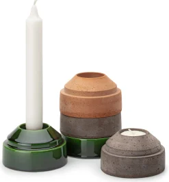 Bergs Potter Hoff Terrakotta-Kerzenhalter stapelbar