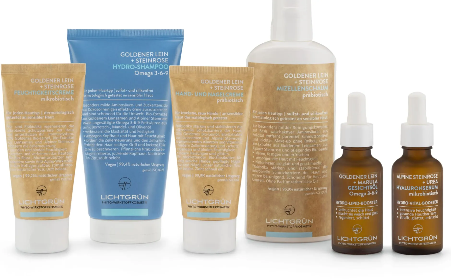 LICHTGRÜN® Hydro-Shampoo Goldener Lein und Steinrose New