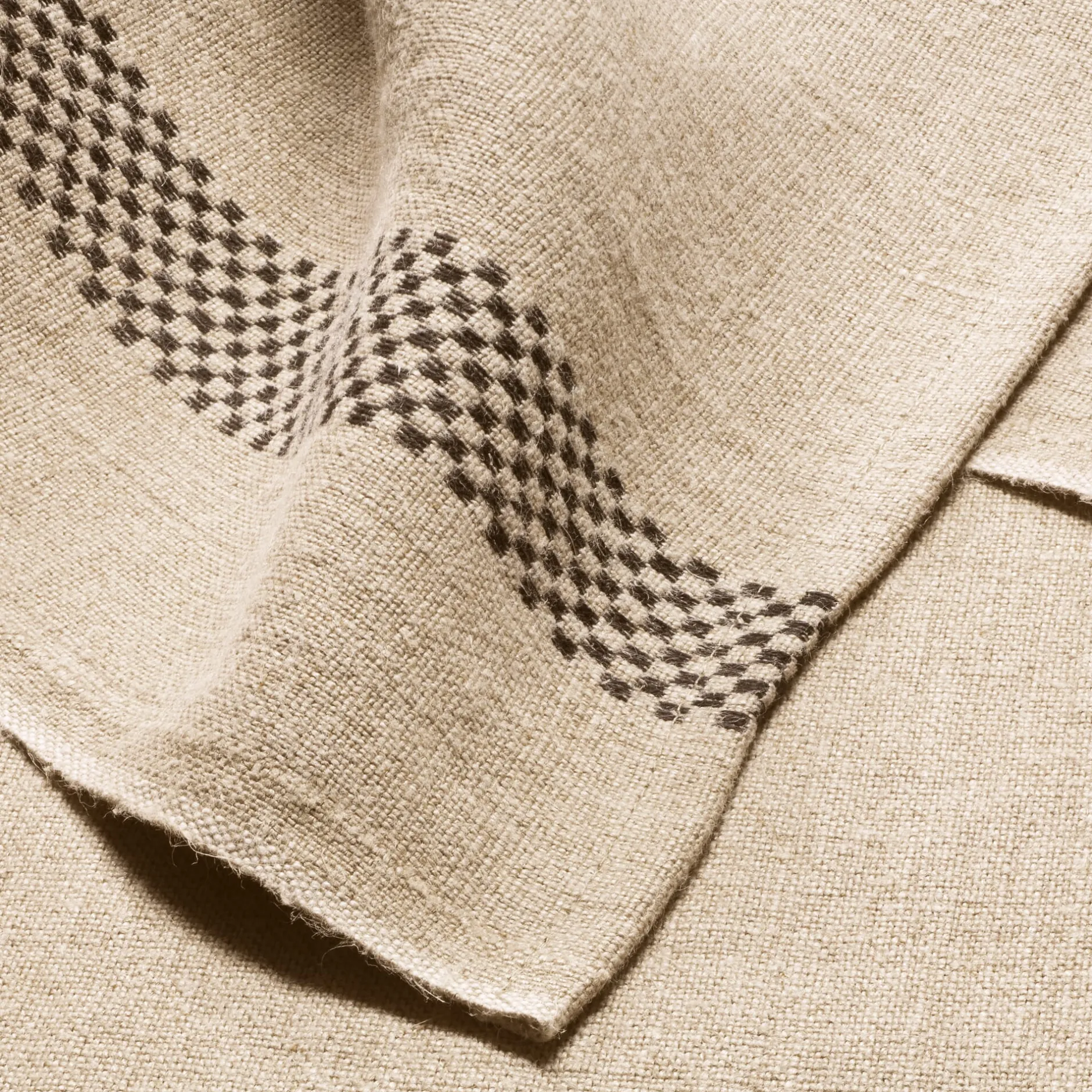 Charvet Editions Küchenhandtuch Leinen Schwarz