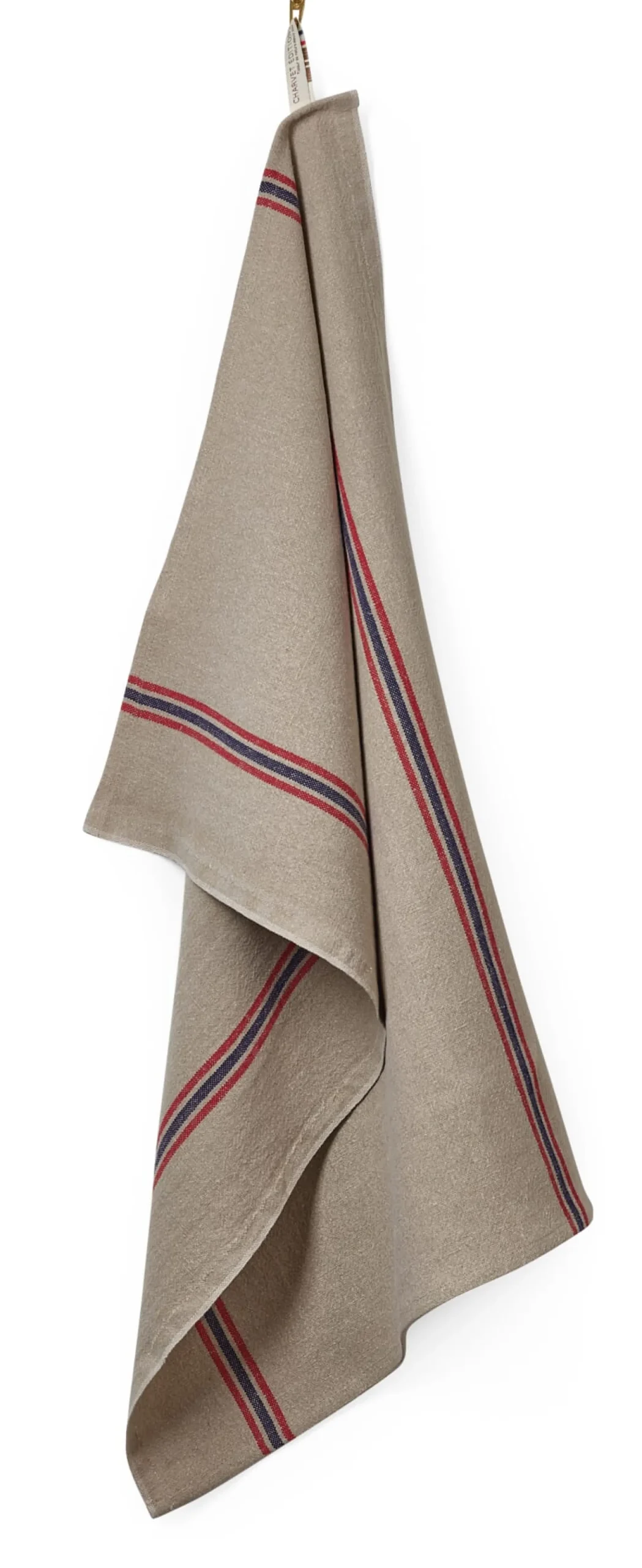 Charvet Editions Küchenhandtuch Leinen Streifen Natur New