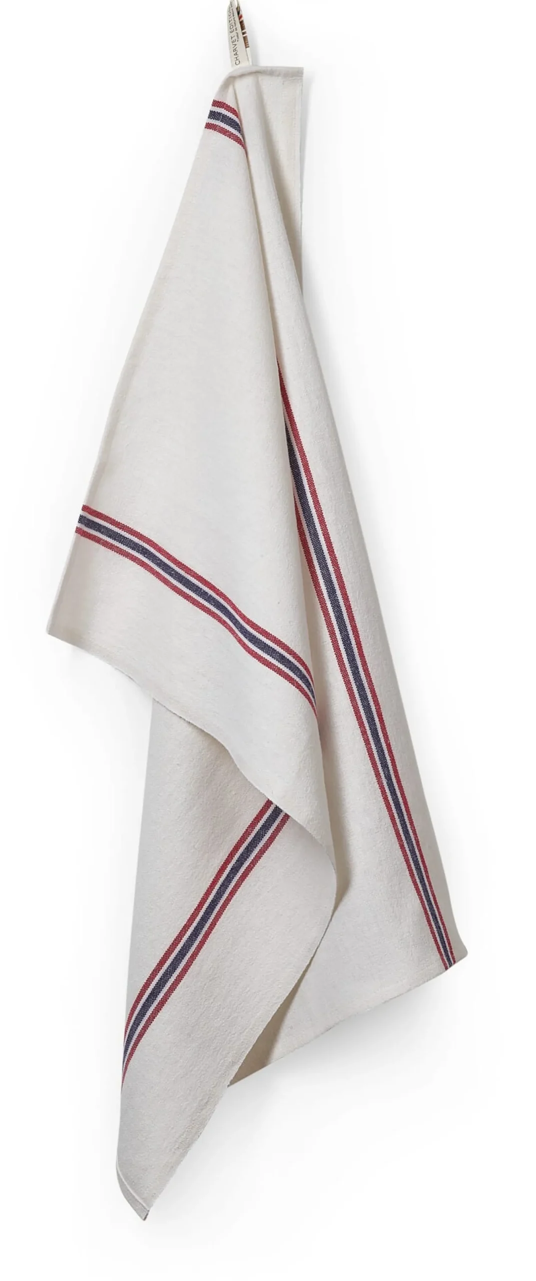 Charvet Editions Küchenhandtuch Leinen Streifen Weiß Discount