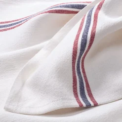 Charvet Editions Küchenhandtuch Leinen Streifen Weiß Discount