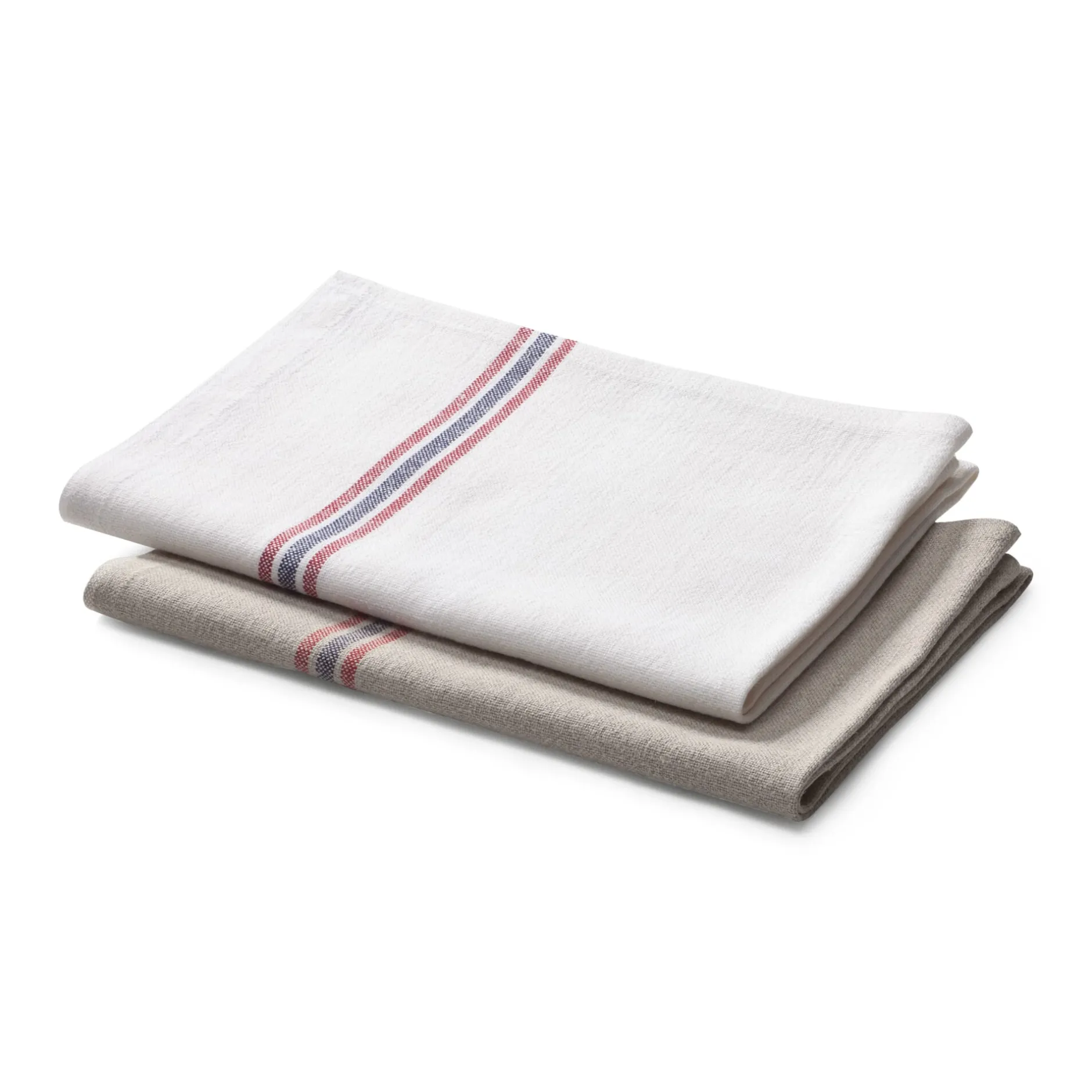 Charvet Editions Küchenhandtuch Leinen Streifen Weiß Discount