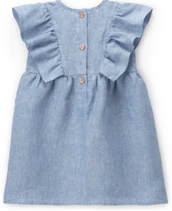 Pure Pure Kinder-Kleid Leinen Blau Discount