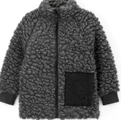 Pure Pure Kinder-Kragenjacke Wollplüsch Schiefergrau Online