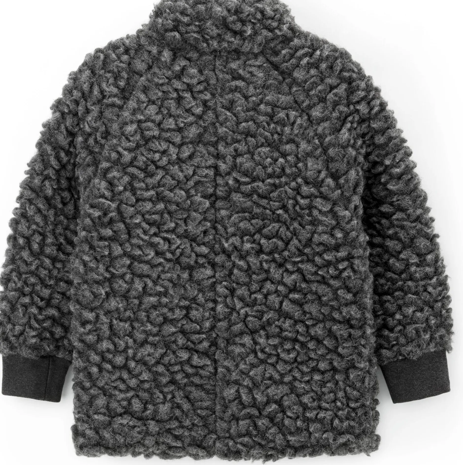 Pure Pure Kinder-Kragenjacke Wollplüsch Schiefergrau Online