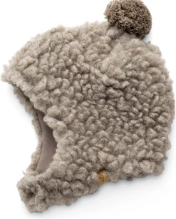 Pure Pure Kinder-Mütze mit Bommel Wollplüsch Hellgrau Sale