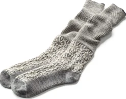 Hirsch Natur Kniestrumpf Jacquard Schurwolle Grau New