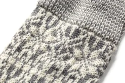 Hirsch Natur Kniestrumpf Jacquard Schurwolle Grau New