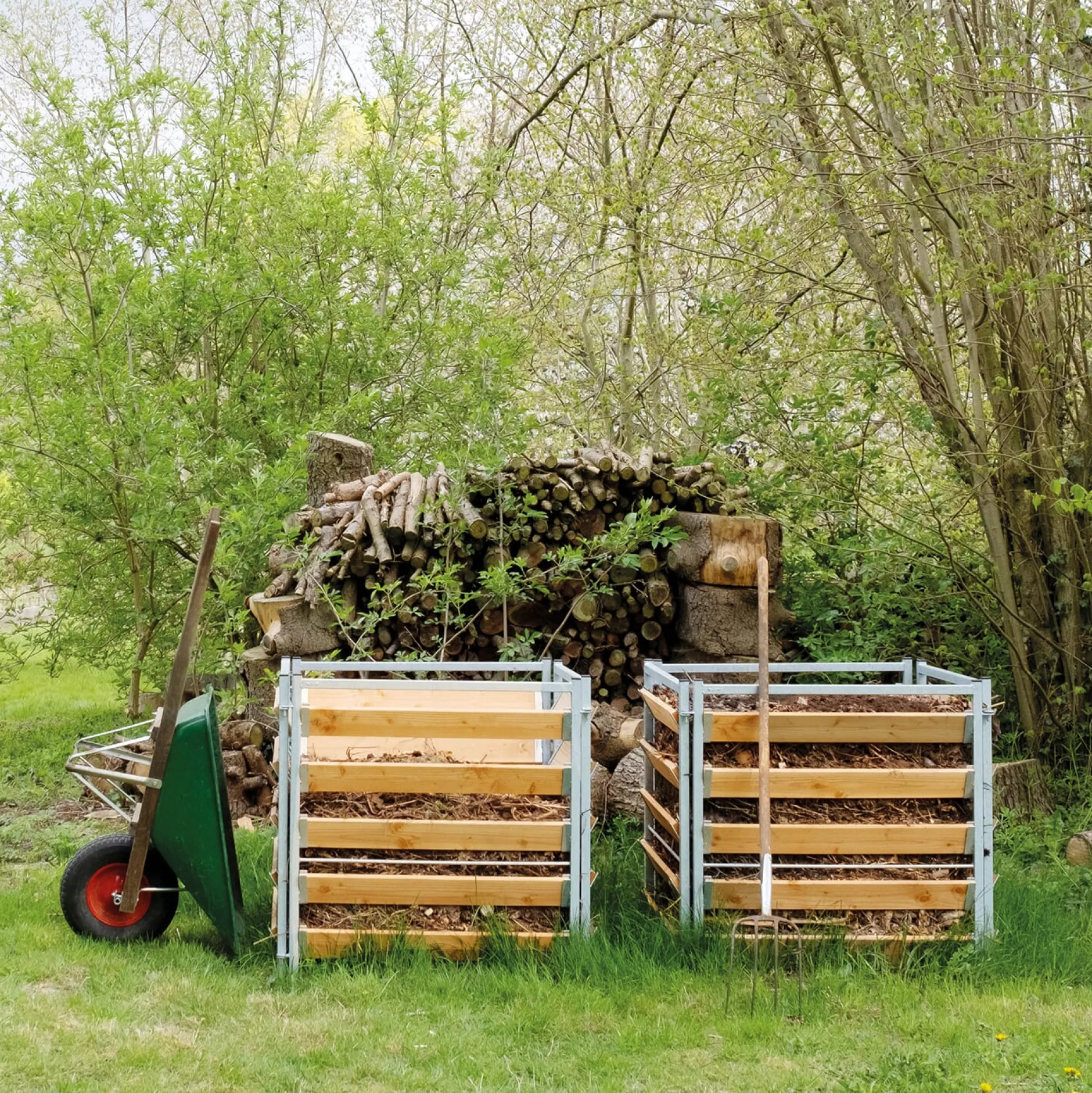 bellissa Haas Kompostkiste Stahl verzinkt, Lärchenholz Discount