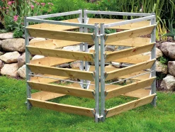 bellissa Haas Kompostkiste Stahl verzinkt, Lärchenholz Discount