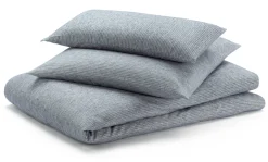 Sampedro Kopfkissenbezug Flanell Fischgrat Blau