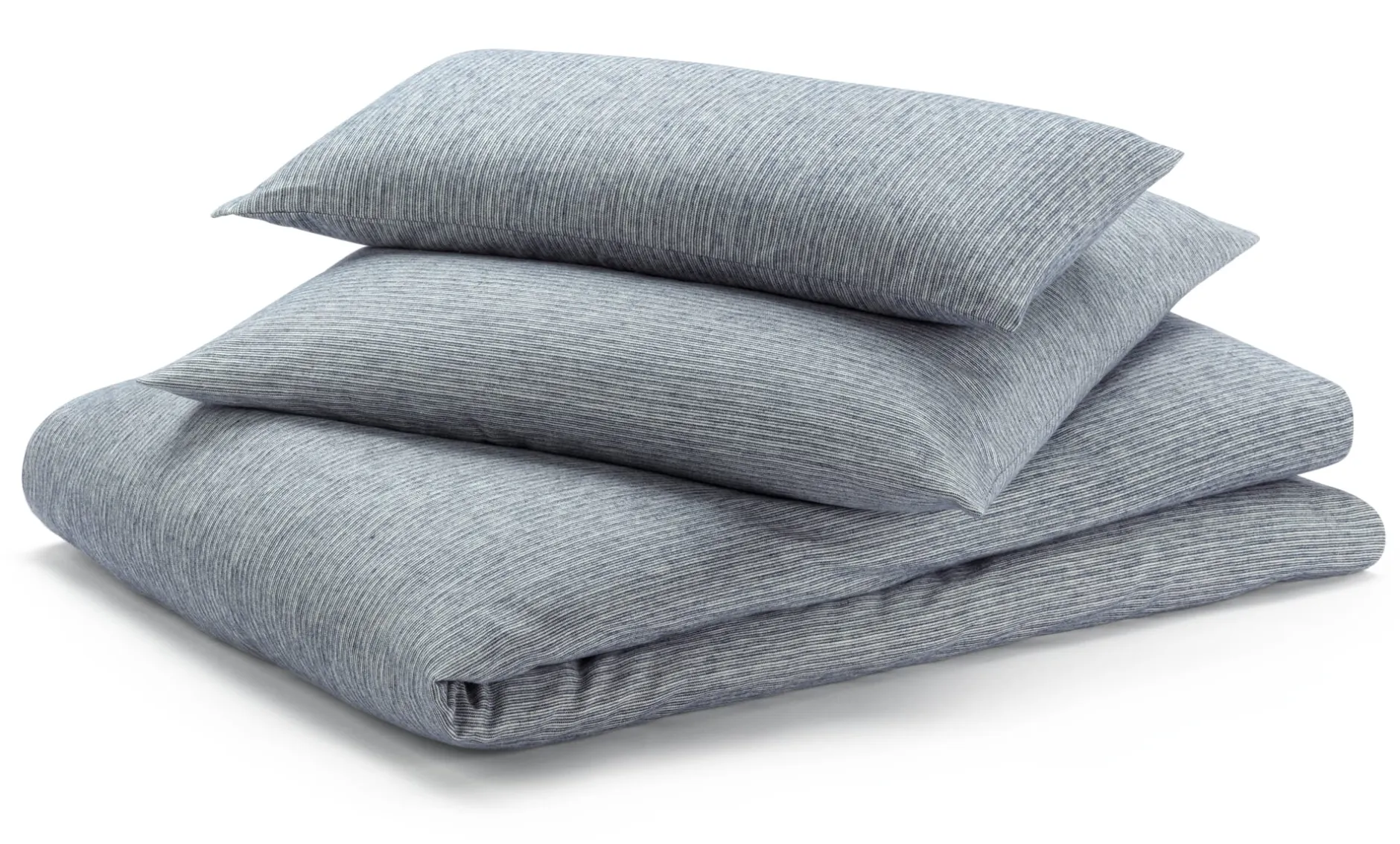 Sampedro Kopfkissenbezug Flanell Fischgrat Blau