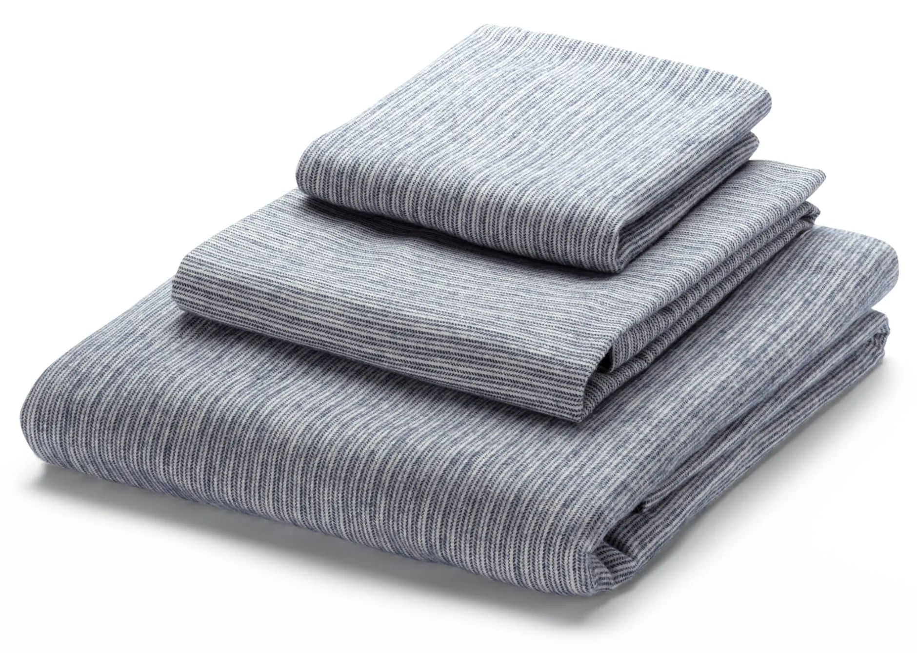 Sampedro Kopfkissenbezug Flanell Fischgrat Blau