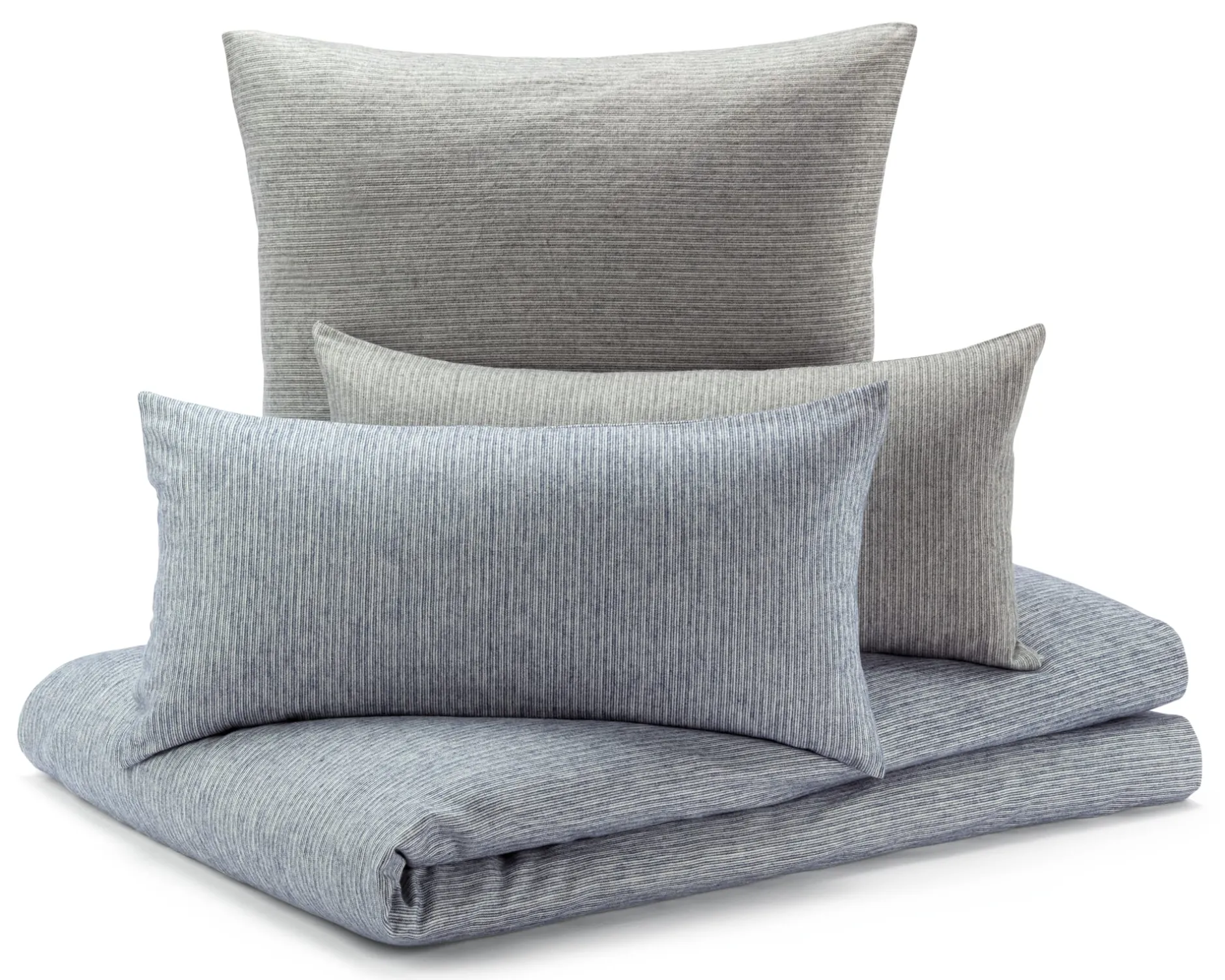 Sampedro Kopfkissenbezug Flanell Fischgrat Blau