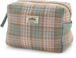 Moismont Kulturbeutel N° 43, kariert, graublau